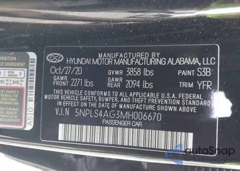 2021 Hyundai Elantra Sel from USA, damaged, VIN 5NPLS4AG3MH006670